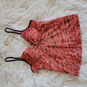 ATHENA Underwire Push Up Tankini Top Metallic Polka Dot Print